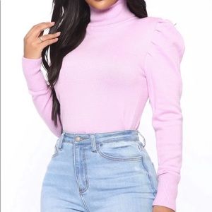 Fashion Nova Lavender Turtleneck knit Top